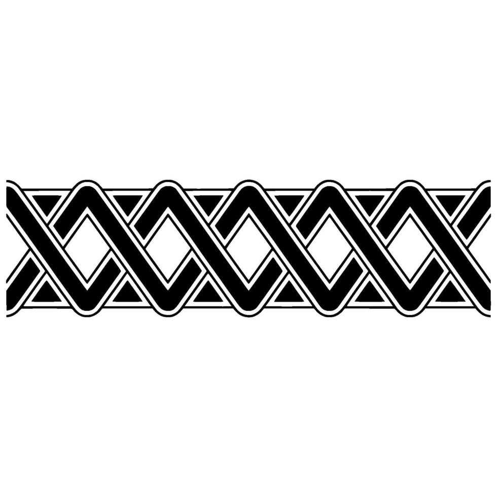 Geometric Celtic Border, Black White, Intricate Pattern vector