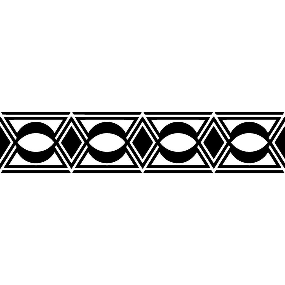 Geometric Deco Border Stylized Black Gray Pattern vector