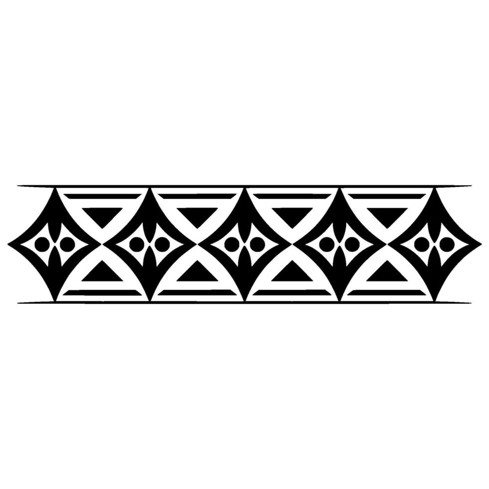 Geometric Tribal Border, Black and White Pattern - Stylized vector