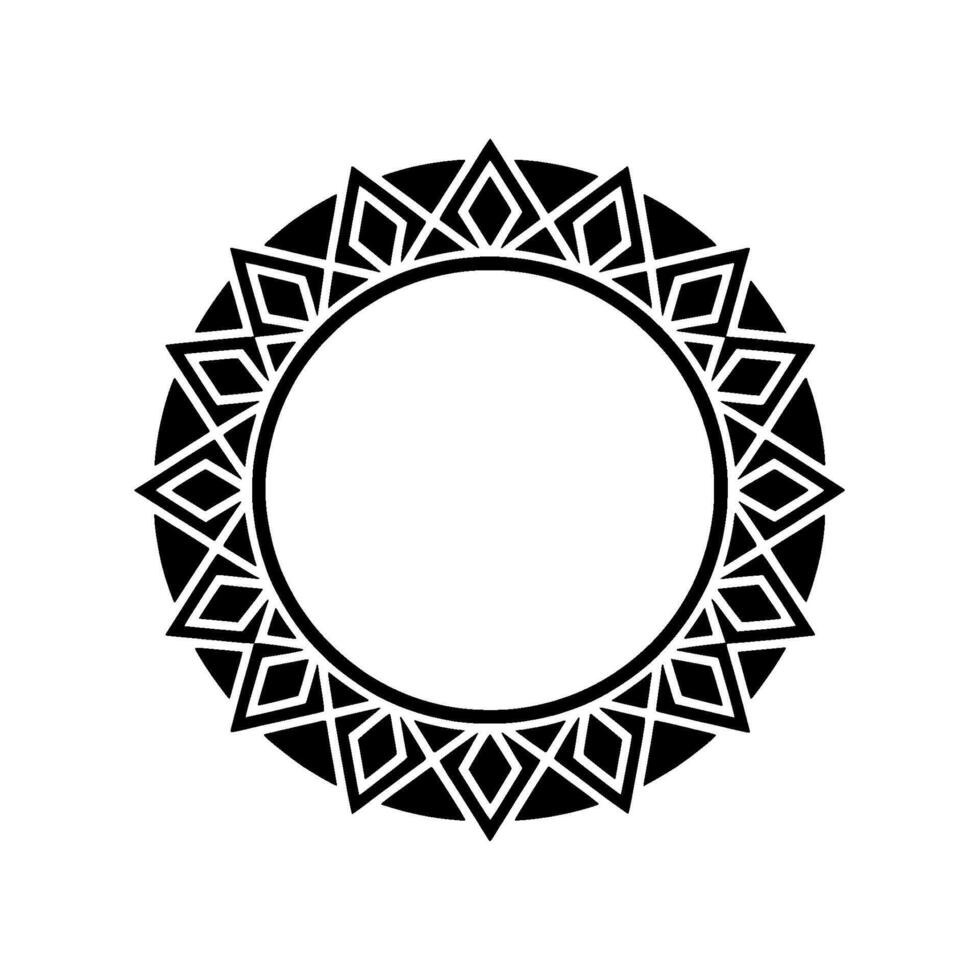 Geometric Circle Frame, Minimalist , Shadowed Outline vector