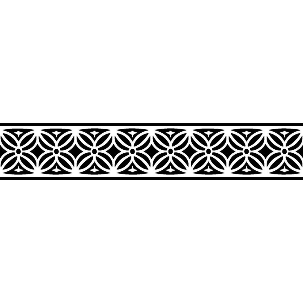 Intricate Floral Border, Geometric Pattern, Elegant vector