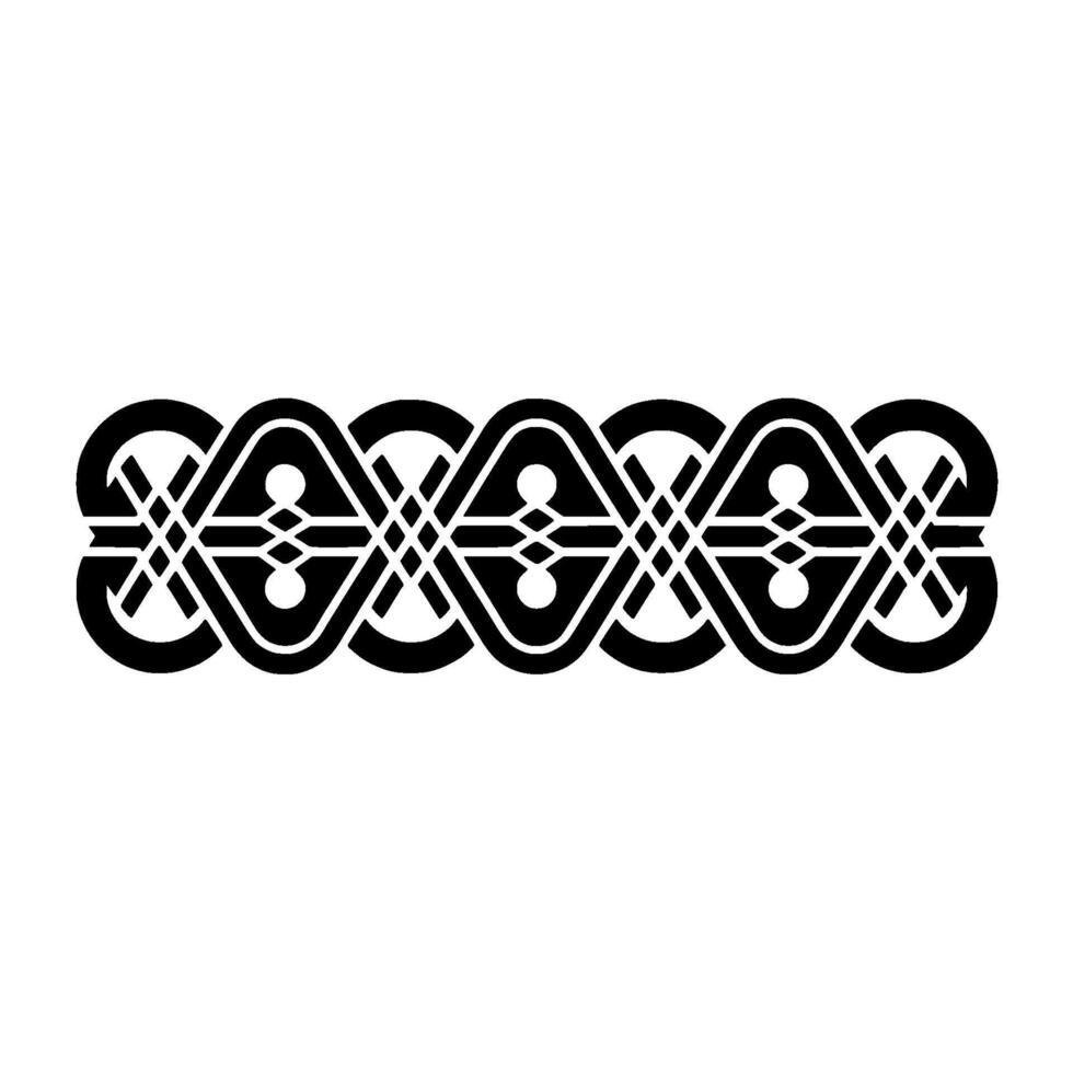 Intricate Celtic Border, Geometric Pattern, Vintage - Monochrome vector