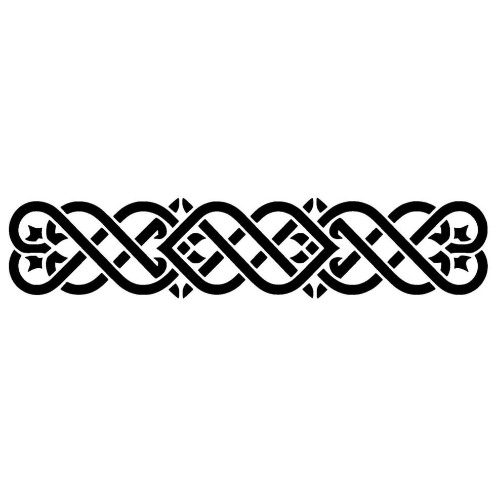 Intricate Celtic Knot Border, Vintage - Symmetrical vector