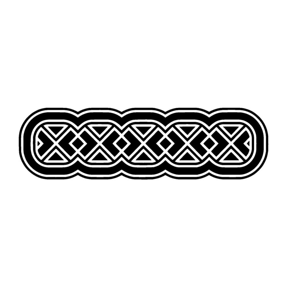 Geometric Celtic Border, Intricate Black White - Pattern vector