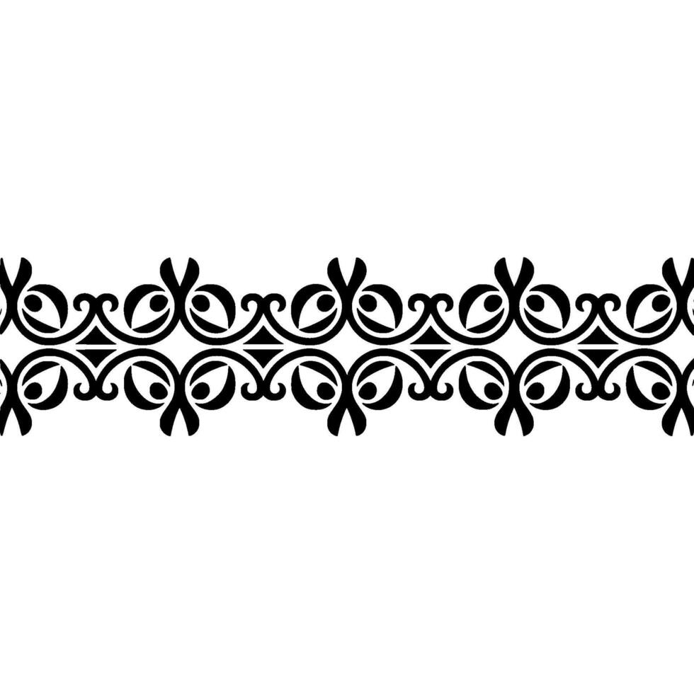 Intricate Black Border, Decorative Swirls, Vintage - Pattern vector