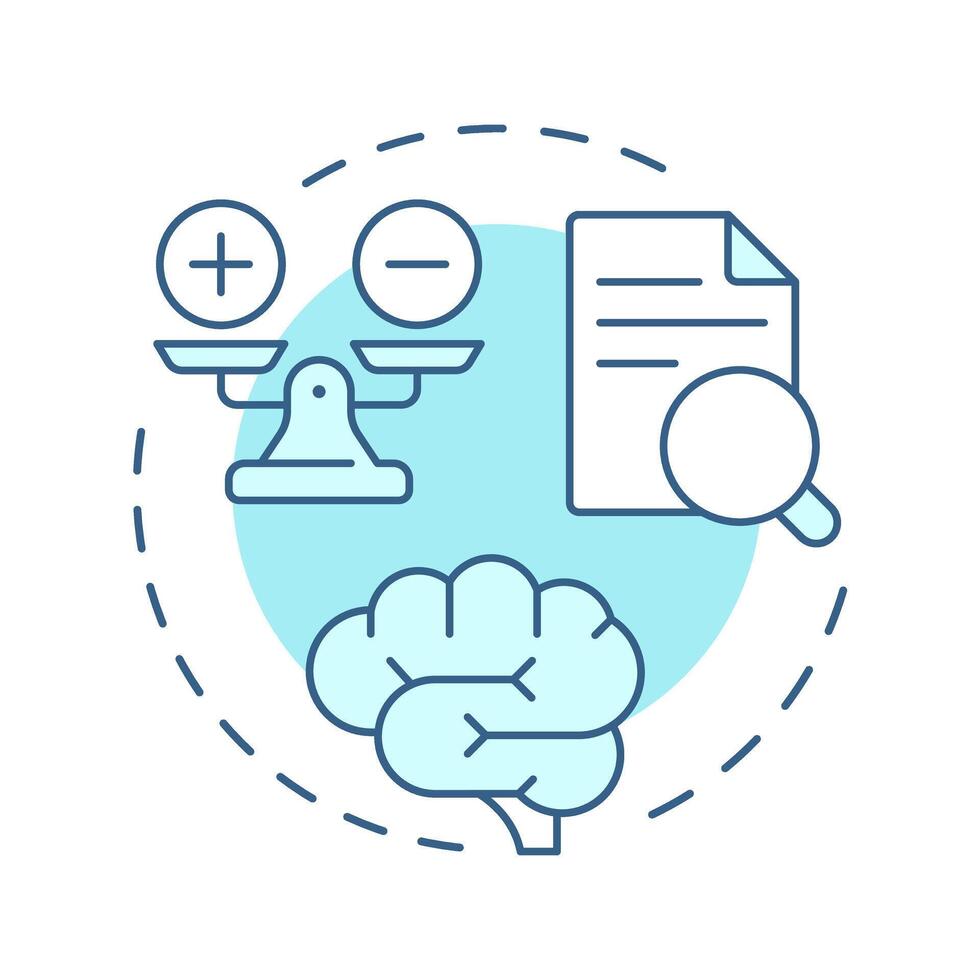 Cognitive soft blue concept icon. Document verification, paperwork. Work life balance. Round shape line illustration. Abstract idea. Graphic design. Easy to use in article, blog post vector