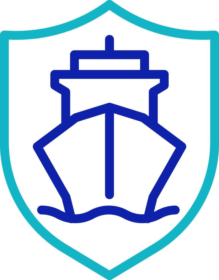 Ship safety pixel perfect two color line icon. Protection of passengers aboard vessels. Maritime transportation bicolor outline symbol. Duotone linear pictogram. Isolated illustration. Editable stroke vector