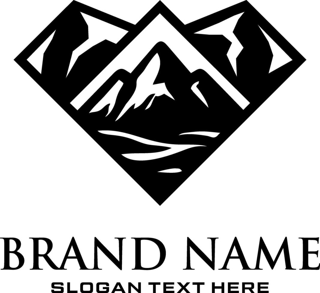diamond mountain idea logo design vector