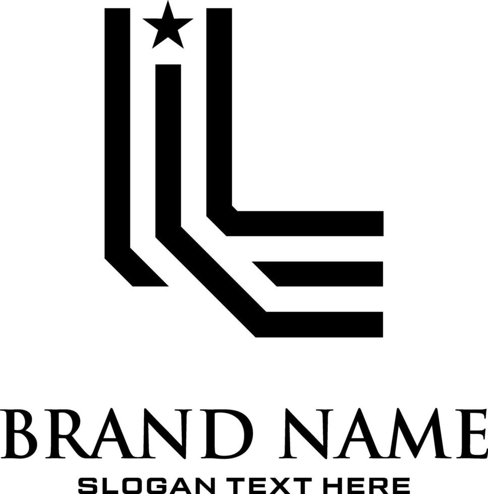 initial L with stars logo design vector