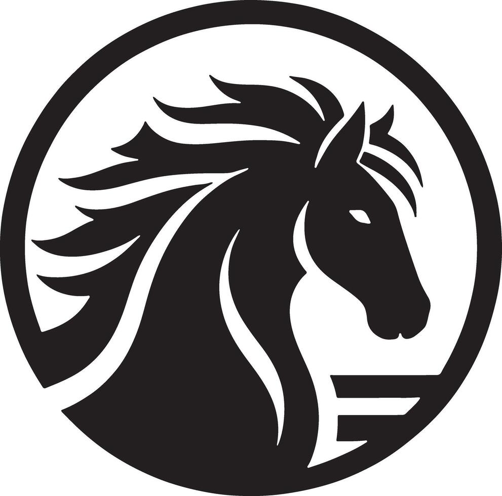 A horse head logo with a black background vector