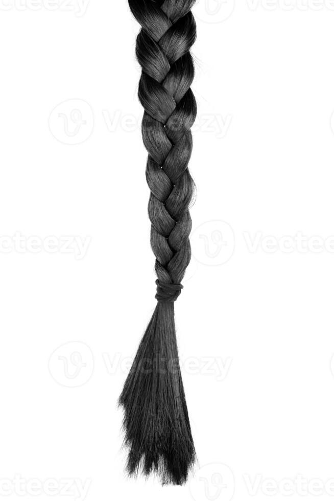 Brunette Natural Hair Isolated Braid photo