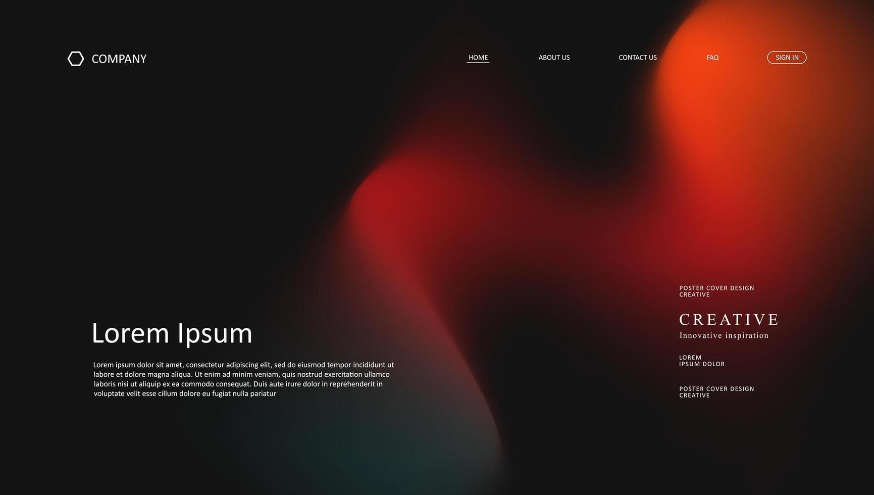landing page red and grey color vector