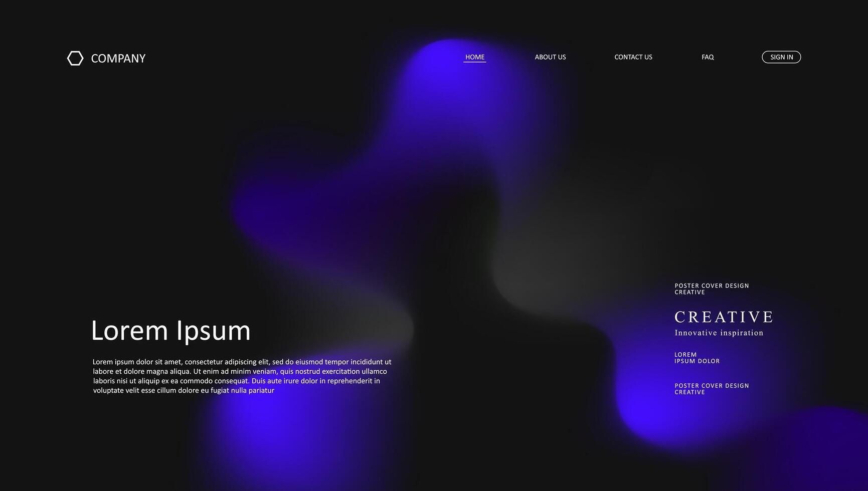 landing page dark concept vector