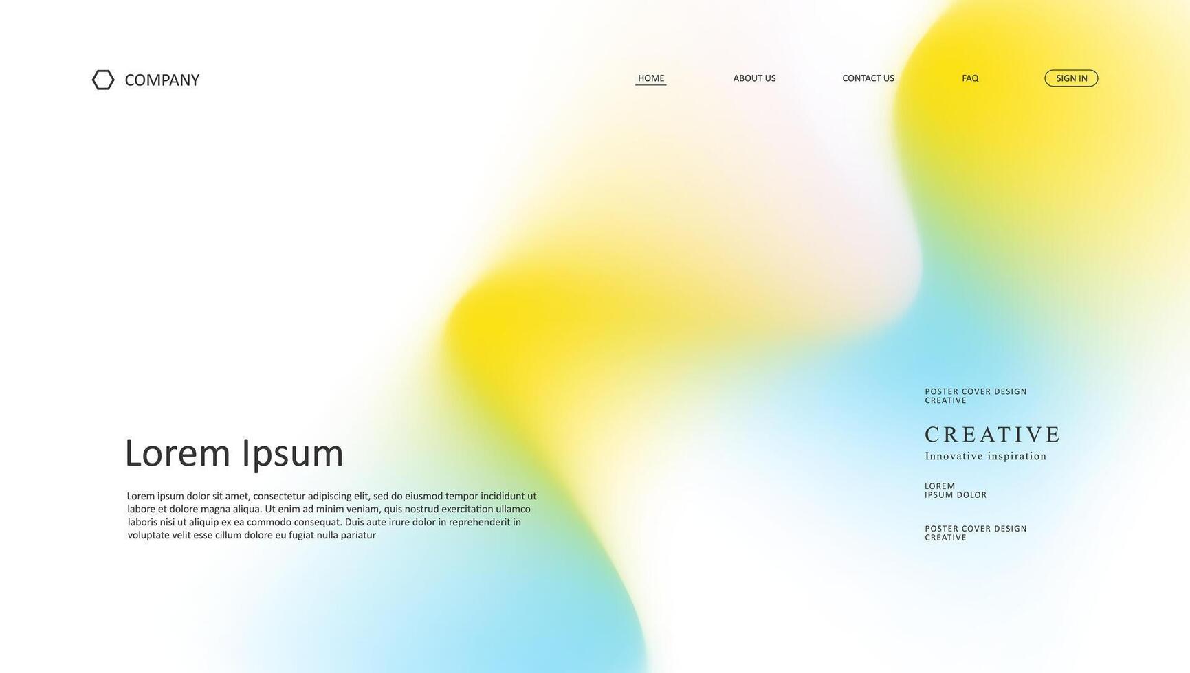 landing page with blue and yellow gradient wave vector