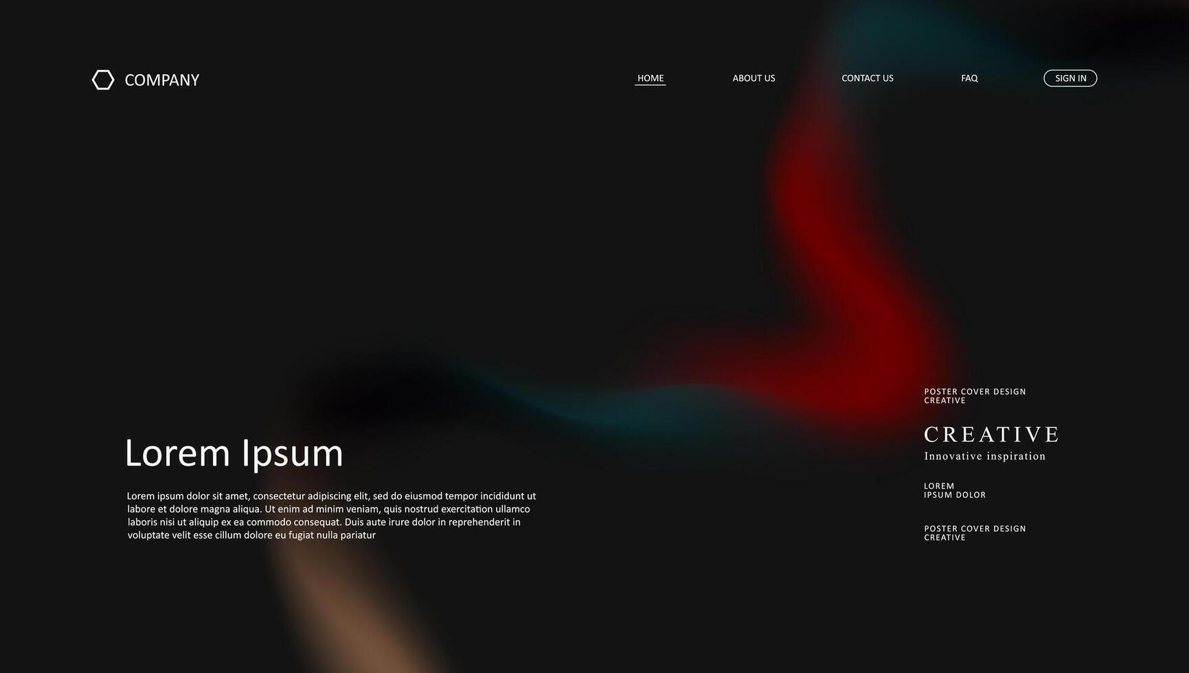 landing page dark design vector