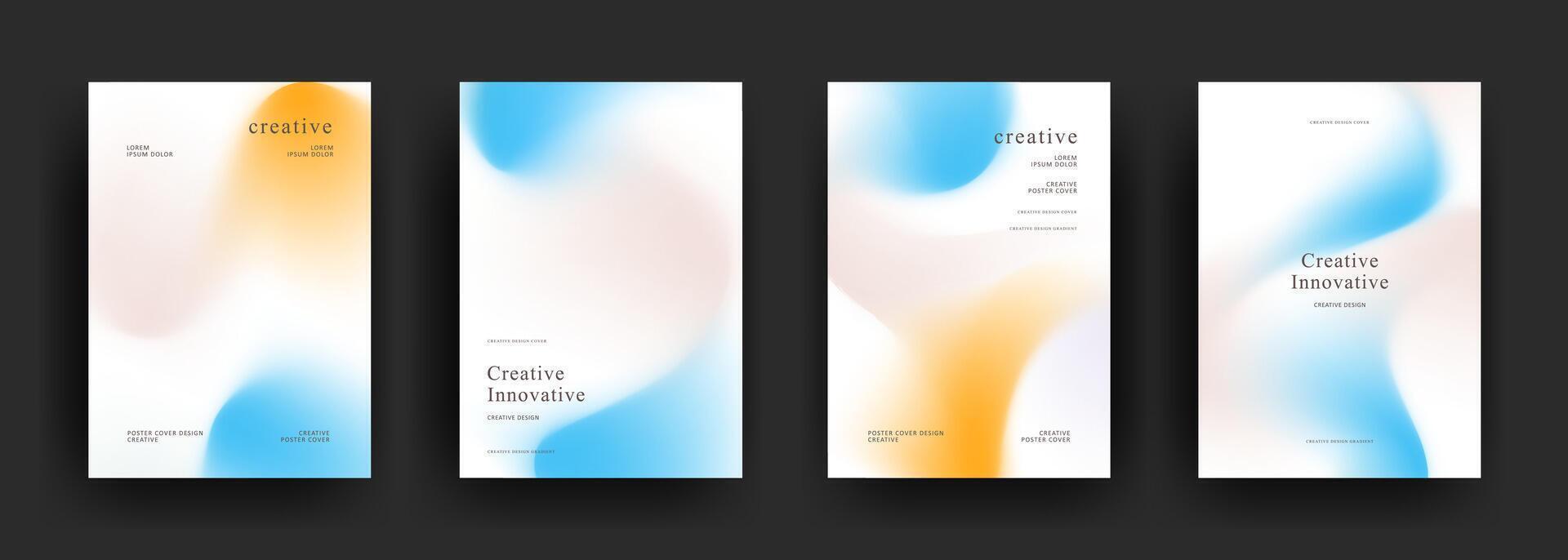 poster banner blue and orange design vector
