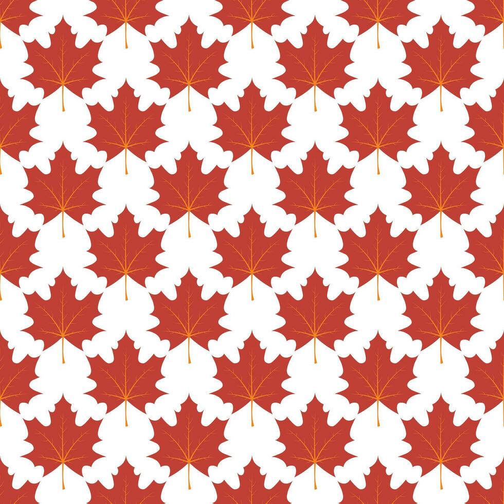 Canadian fall maple leaf seamless pattern. Woodland maple foliage decor seamless autumn print vector