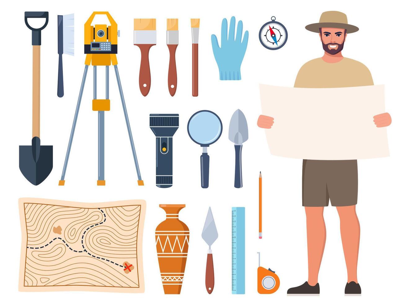tools for exploration and adventure vector