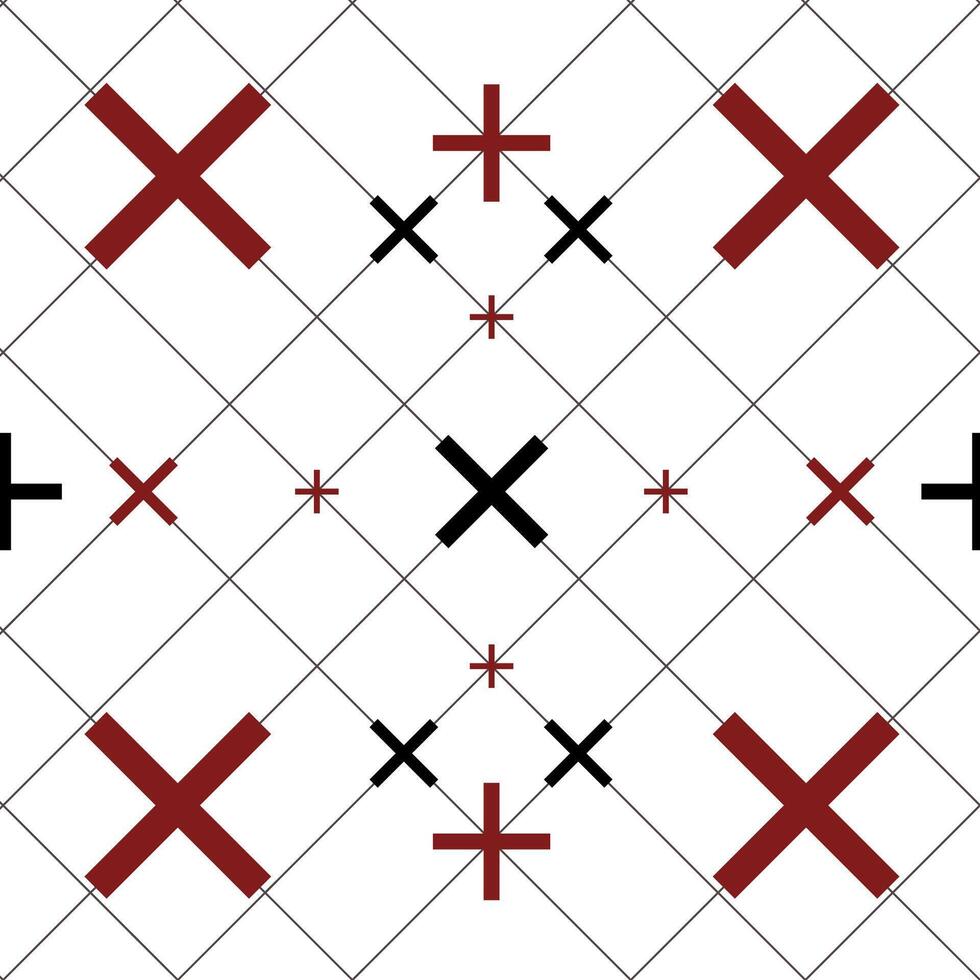 Pattern with crosses on white background vector