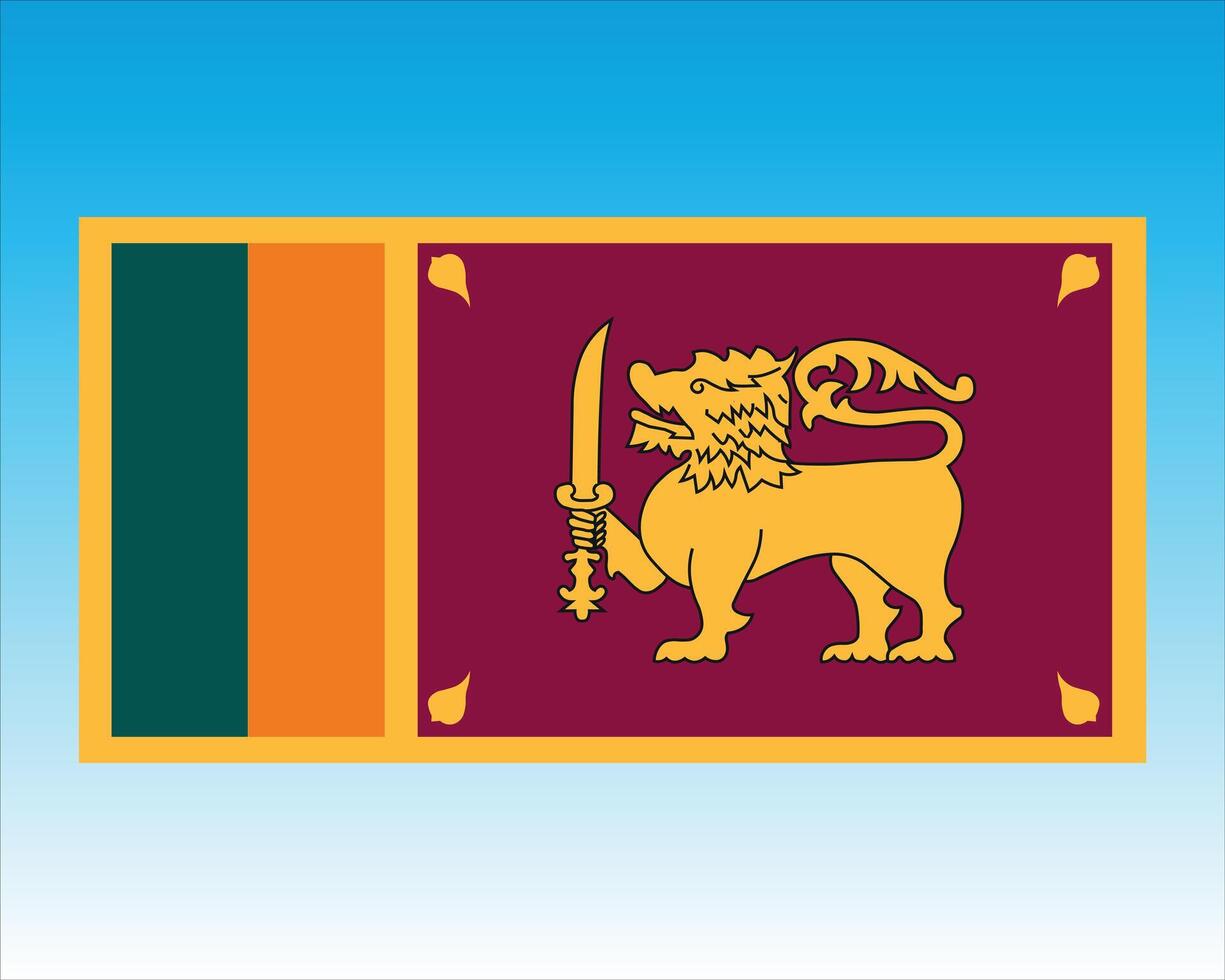 Sri Lankan national flag with lion symbol vector