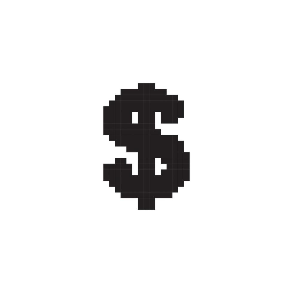dollar pixel art vector