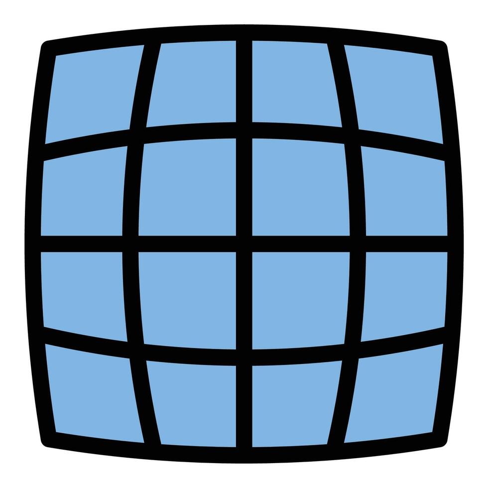 Grid icon flat line style illustration representing structured layout and alignment, suitable for design systems, user interfaces, and architectural or engineering projects vector