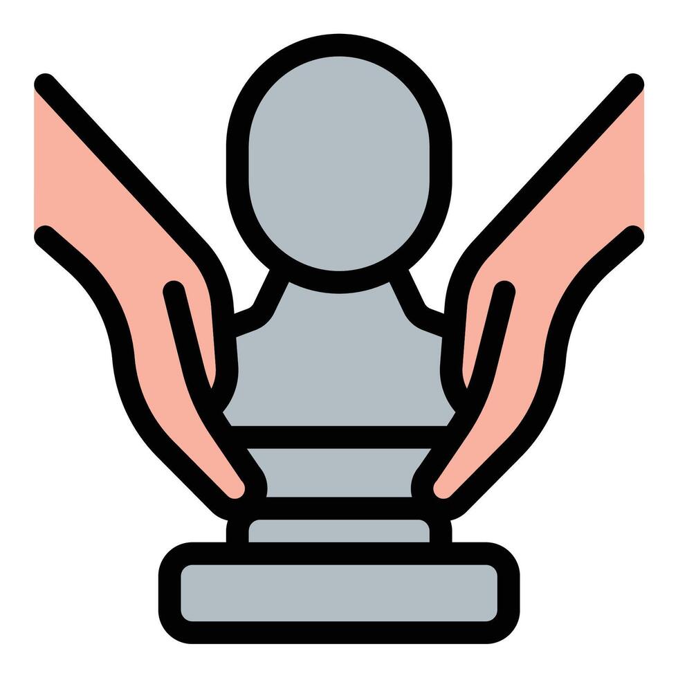 Sculpting icon flat line style illustration representing three-dimensional artistic creation and craftsmanship, suitable for art education, creative projects, and cultural exhibitions vector