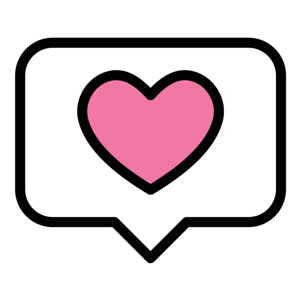 Chat like icon flat line style illustration representing positive communication and user engagement, suitable for social media, messaging apps, and customer interaction platforms vector