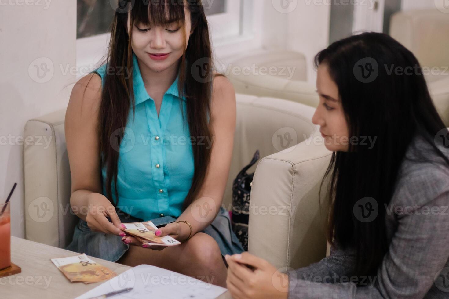 Financial Consultation, Client Reviewing Euro Savings with Advis photo