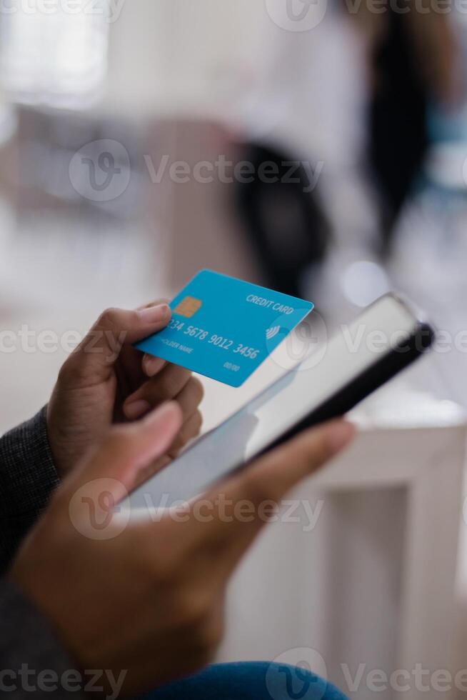 Easy mobile payments, tablet and card photo