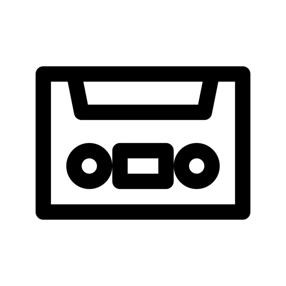 Cassette Tape icon thick bold line vector