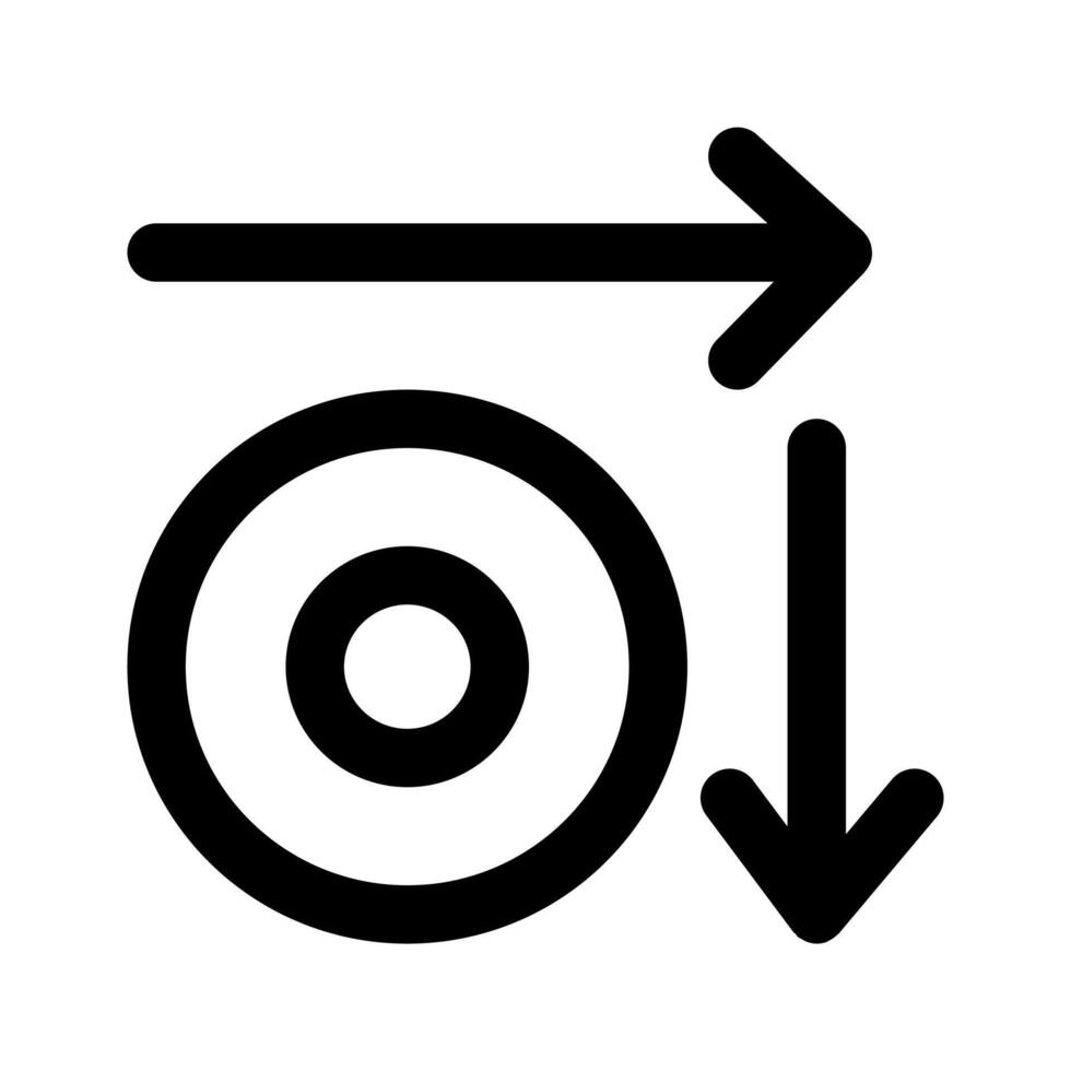 Target Arrow icon thick bold icon line vector