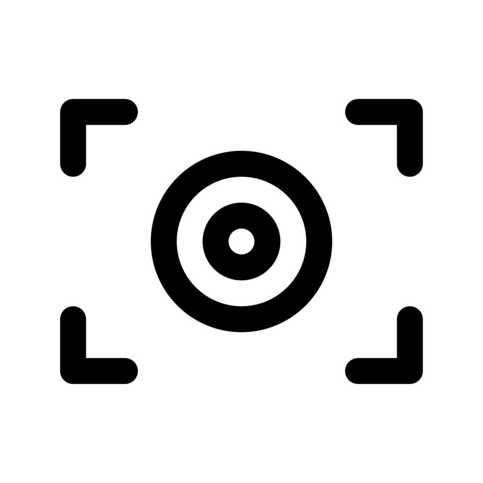 Focus Lens icon thick bold line vector