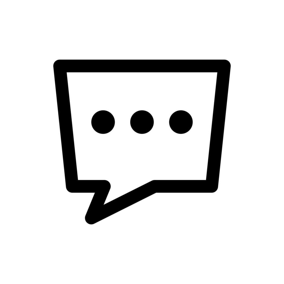 Rounded chat box dots icon thick bold line vector