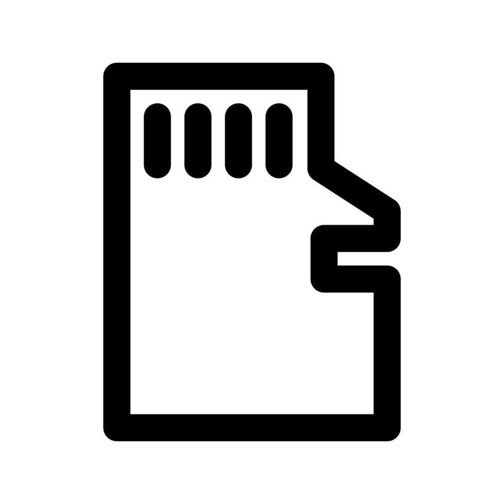 Memory Card icon thick bold line vector