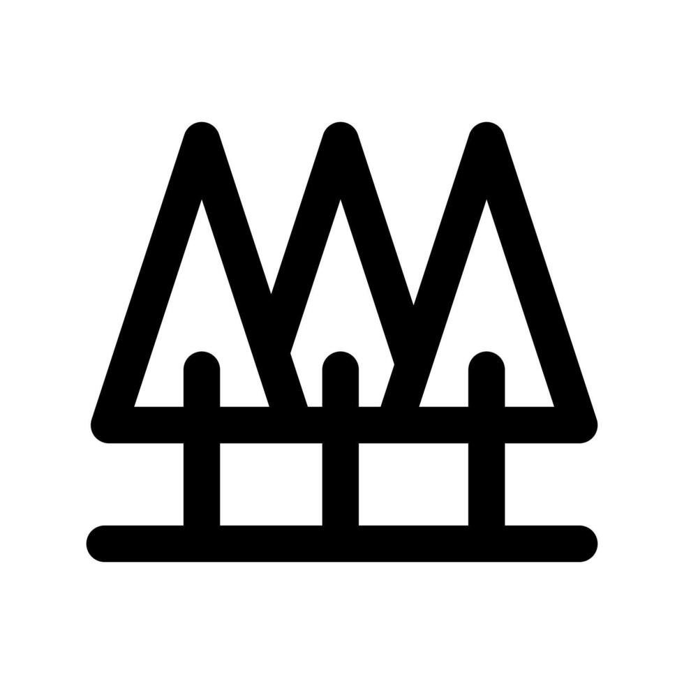 Forest icon thick bold line vector