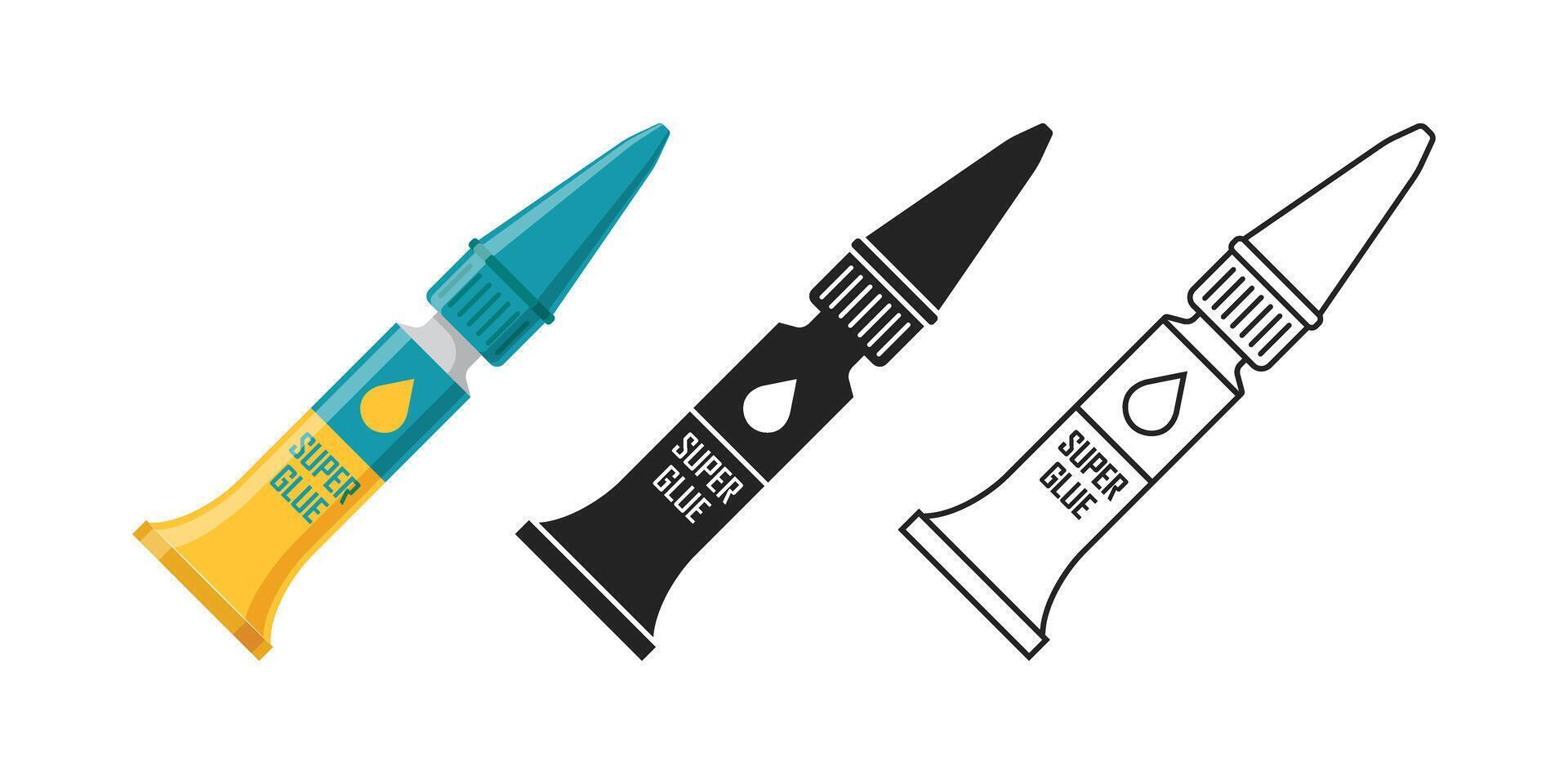 A set of three different types of glue vector