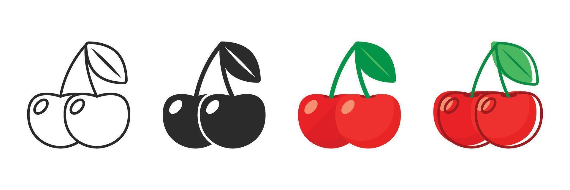 Cherries on a white background vector