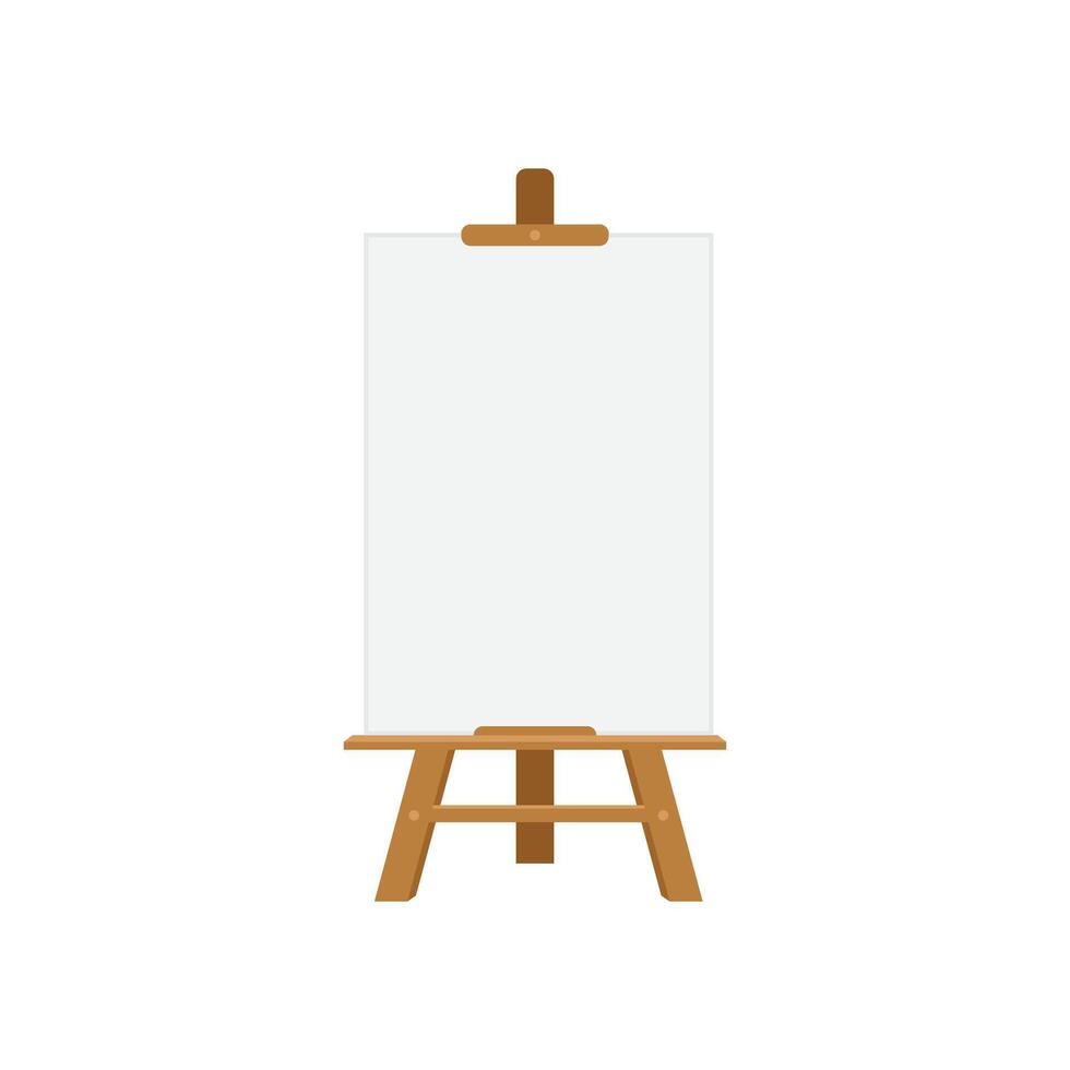 An easel with a blank white board on it vector