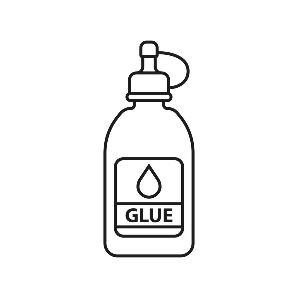 A bottle of glue with a drop of liquid in it vector