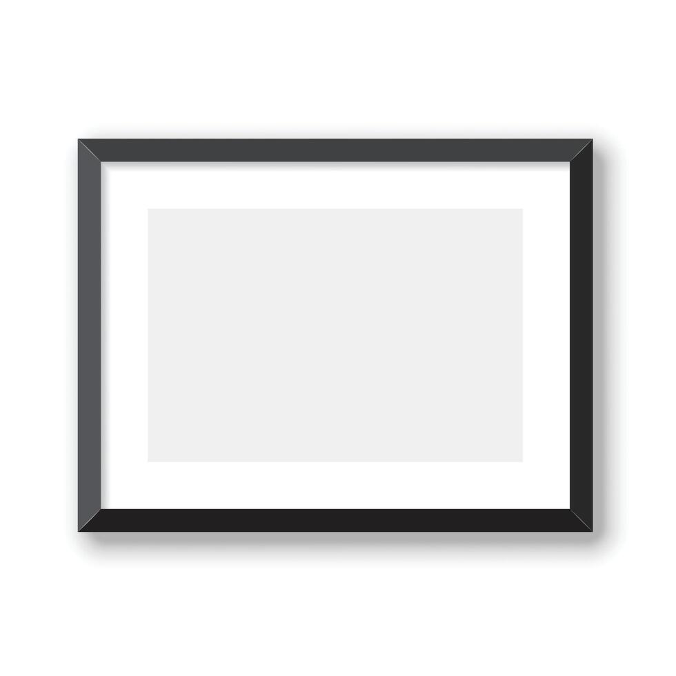 A blank black frame on a white wall vector