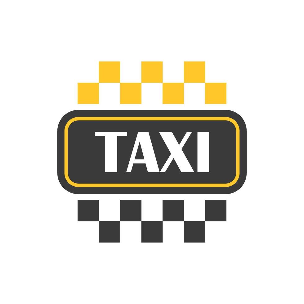 A taxi logo with yellow and black checkered pattern vector