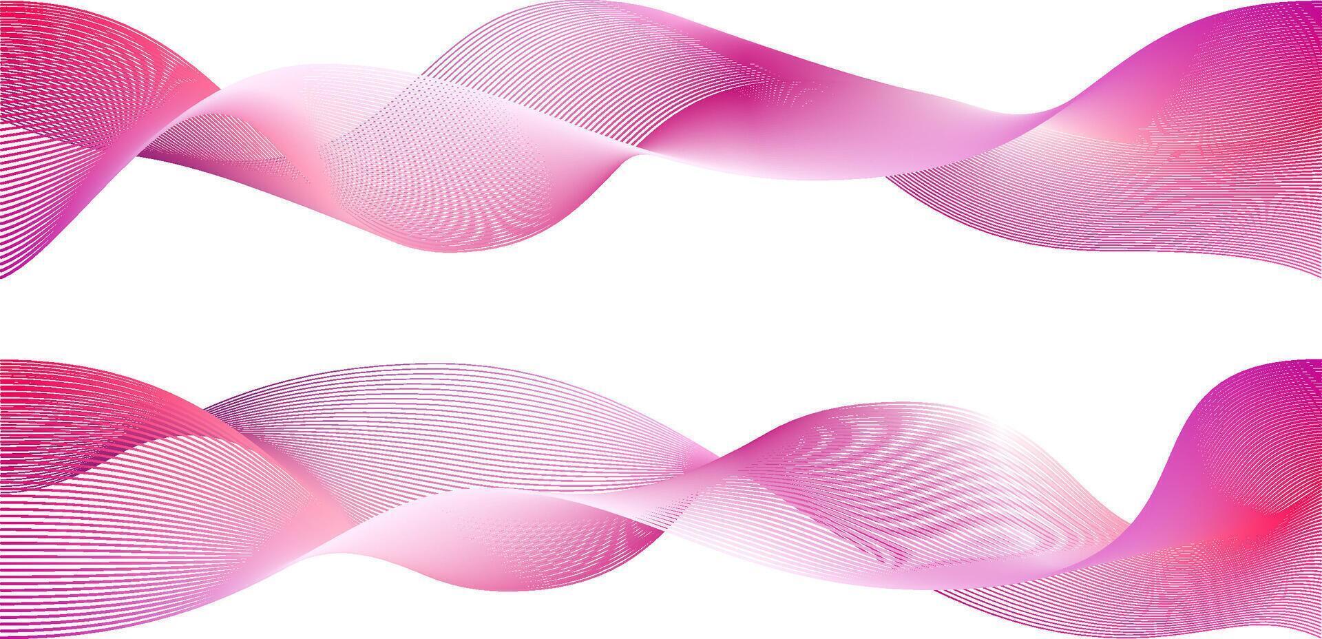 Pink line wave as breast cancer abstract background. curve light magenta tech design. Silk fiber swirl curved in wind flow. Purple wavy soft effect design. vector
