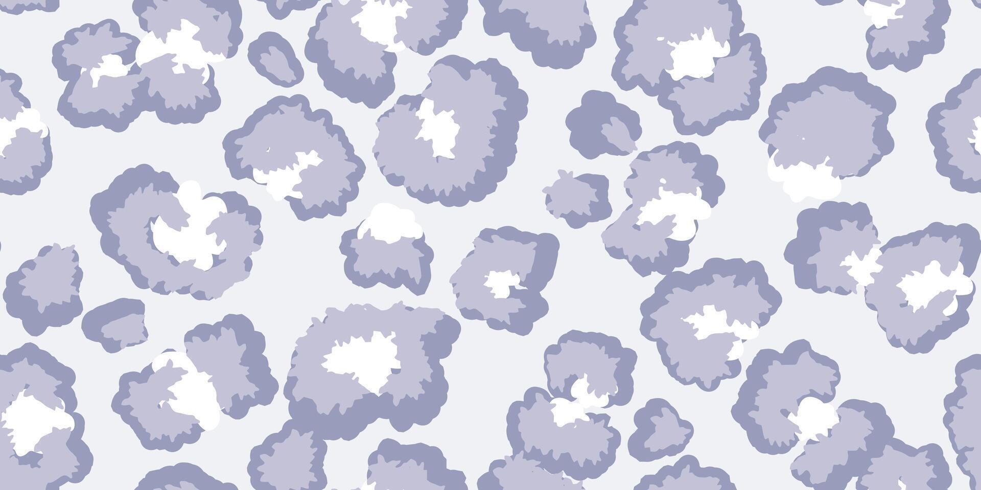 Pastel leopard-inspired seamless pattern with spots outlined on a light background. Unique abstract animal print ornament for fashion design, modern decor, and artistic branding projects. vector
