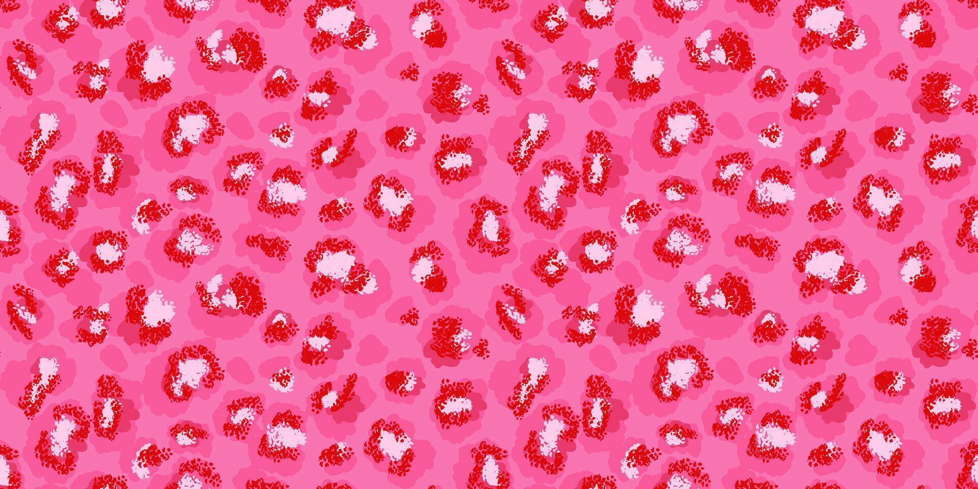 Bright leopard-inspired pattern with abstract spots on a pink background. Bold, modern design animal print perfect for fashion, textiles, digital art, and artistic creative branding projects. vector