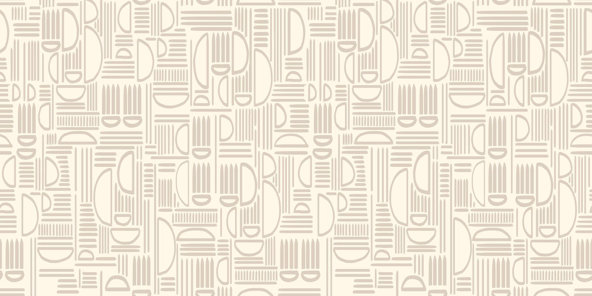 Seamless pattern with hand drawn geometric shapes and lines in pastel and soft. Playful and bold design for textiles, wrapping paper, backgrounds, and abstract creative projects vector