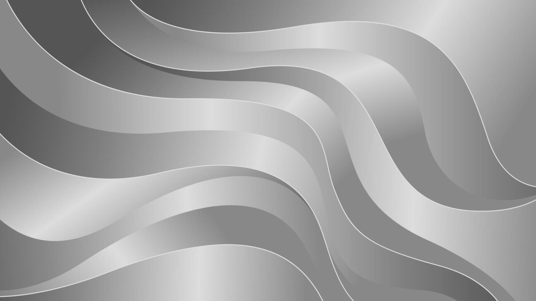 modern silver luxury abstract wavy background with smooth metallic layers and soft gradient flow vector