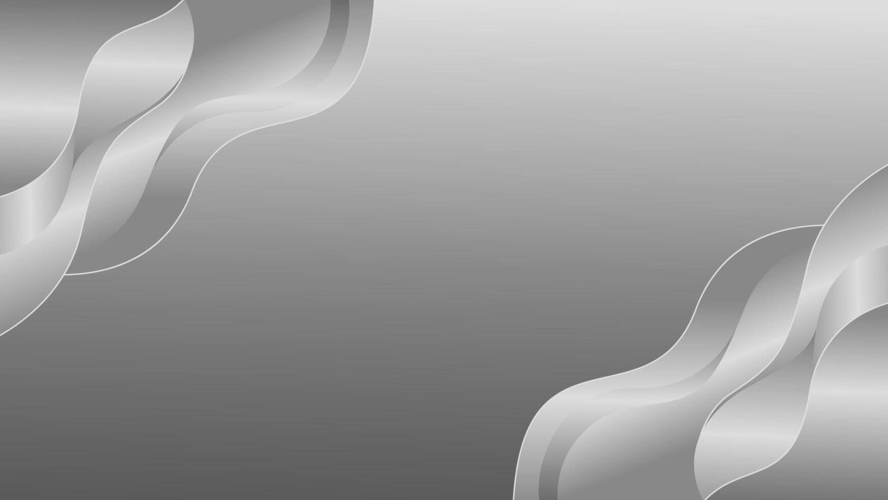 Minimalist modern silver wave background, metallic style vector