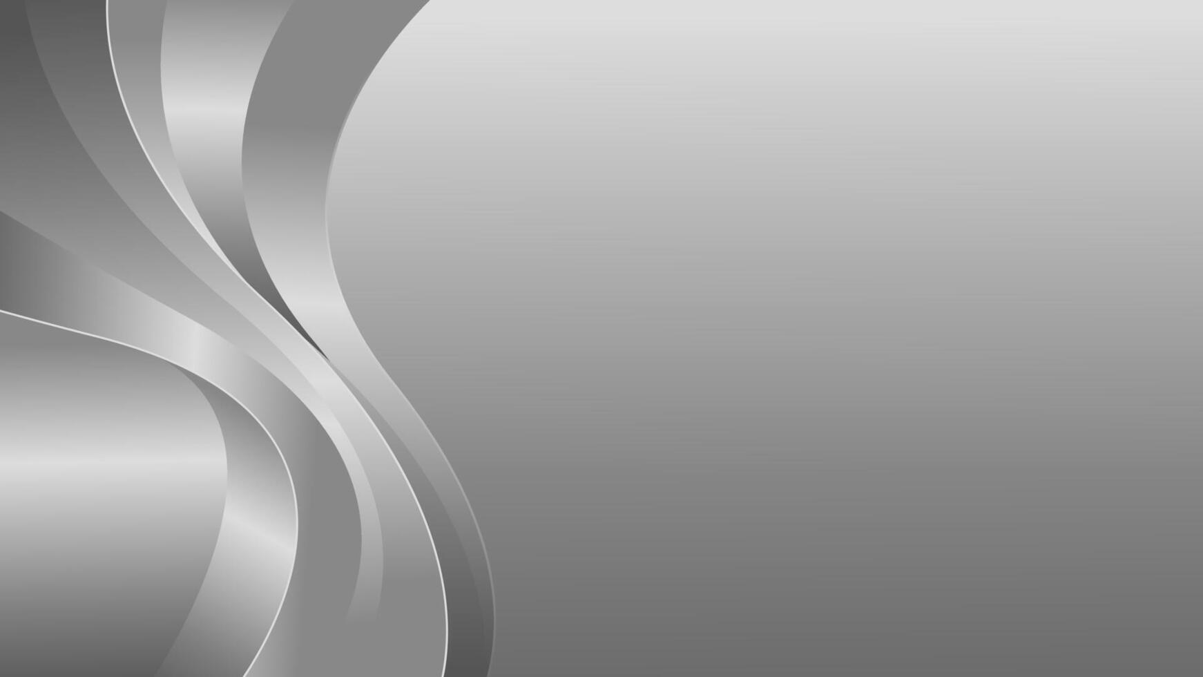 Elegant abstract silver luxury wave background with smooth metallic design vector