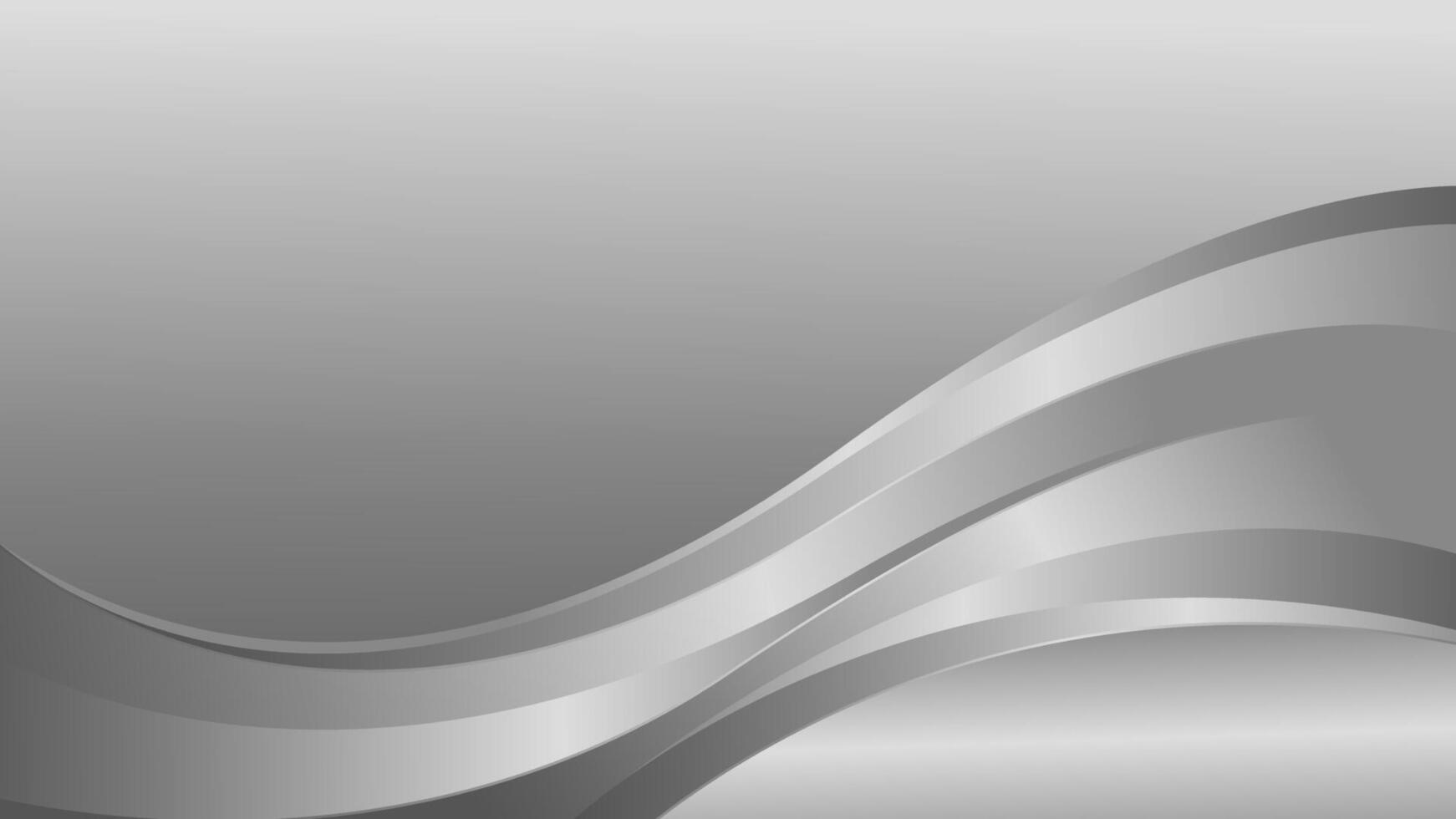 Elegant modern silver metallic wave background vector